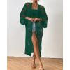 imageBsubseach Kimonos for Women Lace Sexy Swimsuit Cover Ups Open Front Beach Robe Summer CardiganDdark Green