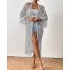 imageBsubseach Kimonos for Women Lace Sexy Swimsuit Cover Ups Open Front Beach Robe Summer CardiganDgrey