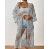 imageBsubseach Kimonos for Women Lace Sexy Swimsuit Cover Ups Open Front Beach Robe Summer CardiganDgrey