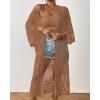 imageBsubseach Kimonos for Women Lace Sexy Swimsuit Cover Ups Open Front Beach Robe Summer CardiganDkhaki