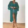 imageBsubseach Kimonos for Women Lace Sexy Swimsuit Cover Ups Open Front Beach Robe Summer CardiganDpeacock Blue