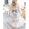 imageBsubseach Kimonos for Women Lace Sexy Swimsuit Cover Ups Open Front Beach Robe Summer CardiganDwhite