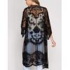 imageBsubseach Lace Kimonos for Women 2025 Beach Mesh Duster Cardigan Open Front Swimsuit Cover UpsAblack