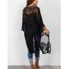 imageBsubseach Lace Kimonos for Women 2025 Beach Mesh Duster Cardigan Open Front Swimsuit Cover UpsAblack