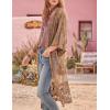 imageBsubseach Lace Kimonos for Women 2025 Beach Mesh Duster Cardigan Open Front Swimsuit Cover UpsAbrown