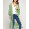 imageBsubseach Lace Kimonos for Women 2025 Beach Mesh Duster Cardigan Open Front Swimsuit Cover UpsAlight Green