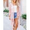 imageBsubseach Lace Kimonos for Women 2025 Beach Mesh Duster Cardigan Open Front Swimsuit Cover UpsApink