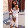 imageBsubseach Lace Kimonos for Women 2025 Beach Mesh Duster Cardigan Open Front Swimsuit Cover UpsAwhite