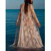 imageBsubseach Lace Long Sleeve Beach Kimono Cover Up for Women Bikini Swimsuit Cover Ups Swimwear CardiganWhite