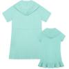 imageBsubseach Mommy and Me Terry Cloth Swimsuit Coverup for Women Hooded Bathing Suit Cover Up Pockets Zip RobesCyan
