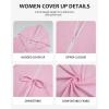 imageBsubseach Mommy and Me Terry Cloth Swimsuit Coverup for Women Hooded Bathing Suit Cover Up Pockets Zip RobesPink