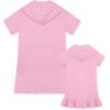 imageBsubseach Mommy and Me Terry Cloth Swimsuit Coverup for Women Hooded Bathing Suit Cover Up Pockets Zip RobesPink