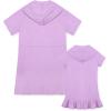 imageBsubseach Mommy and Me Terry Cloth Swimsuit Coverup for Women Hooded Bathing Suit Cover Up Pockets Zip RobesPurple