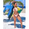 imageBsubseach Plus Size Women Chiffon Beach Bikini Cover Up Colorful Splicing Kimono CardiganBlue