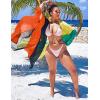imageBsubseach Plus Size Women Chiffon Beach Bikini Cover Up Colorful Splicing Kimono CardiganBright Orange