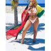 imageBsubseach Plus Size Women Chiffon Beach Bikini Cover Up Colorful Splicing Kimono CardiganMulticolor 2