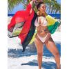 imageBsubseach Plus Size Women Chiffon Beach Bikini Cover Up Colorful Splicing Kimono CardiganMulticolor 2