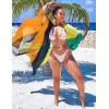 imageBsubseach Plus Size Women Chiffon Beach Bikini Cover Up Colorful Splicing Kimono CardiganOrange