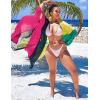 imageBsubseach Plus Size Women Chiffon Beach Bikini Cover Up Colorful Splicing Kimono CardiganRose