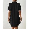 imageBsubseach Shirt Swimsuit Coverup for Women Short Sleeve Bathing Suit Cover Up V Neck Beach Dress Summer Outfit Resort WearBlack