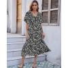 imageBsubseach Swimsuit Cover Up for Women Deep V Neck Short Sleeve Beach Dress Zebra Print Side High Slit Kaftan Summer BeachwearBlack