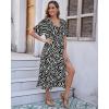 imageBsubseach Swimsuit Cover Up for Women Deep V Neck Short Sleeve Beach Dress Zebra Print Side High Slit Kaftan Summer BeachwearBlack