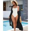 imageBsubseach Swimsuit Cover Ups for Women Long Sleeve Shirt Cover Up Dress Beach Vacation Clothes Sundresses Resort WearBlack