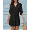 imageBsubseach Swimsuit Coverup Shirt Dress Beach Vacation Clothes for Women Button Down Cover Ups Resort WearBlack