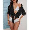 imageBsubseach Swimsuit Coverup Shirt Dress Beach Vacation Clothes for Women Button Down Cover Ups Resort WearBlack