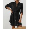 imageBsubseach Swimsuit Coverup Shirt Dress Beach Vacation Clothes for Women Button Down Cover Ups Resort WearBlack