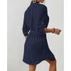 imageBsubseach Swimsuit Coverup Shirt Dress Beach Vacation Clothes for Women Button Down Cover Ups Resort WearNavy Blue