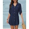 imageBsubseach Swimsuit Coverup Shirt Dress Beach Vacation Clothes for Women Button Down Cover Ups Resort WearNavy Blue