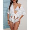 imageBsubseach Swimsuit Coverup Shirt Dress Beach Vacation Clothes for Women Button Down Cover Ups Resort WearWhite