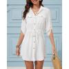 imageBsubseach Swimsuit Coverup Shirt Dress Beach Vacation Clothes for Women Button Down Cover Ups Resort WearWhite