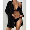 imageBsubseach Swimsuit Coverup for Women 2025 Button Down Linen Beach Shirt Dress Bathing Suit Cover Ups Cruise OutfitsBlack2