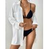 imageBsubseach Swimsuit Coverup for Women 2025 Button Down Linen Beach Shirt Dress Bathing Suit Cover Ups Cruise OutfitsWhite2