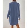 imageBsubseach Swimsuit Coverup for Women Button Down Beach Cover Ups Long Sleeve Shirt Dress Modern Blouse TopAiry Blue
