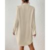 imageBsubseach Swimsuit Coverup for Women Button Down Beach Cover Ups Long Sleeve Shirt Dress Modern Blouse TopApricot