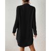 imageBsubseach Swimsuit Coverup for Women Button Down Beach Cover Ups Long Sleeve Shirt Dress Modern Blouse TopBlack