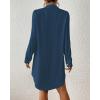 imageBsubseach Swimsuit Coverup for Women Button Down Beach Cover Ups Long Sleeve Shirt Dress Modern Blouse TopNavy Blue
