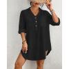 imageBsubseach Swimsuit Coverup for Women Long Sleeve Bathing Suit Cover Up for Swimwear Button Down Beach Shirt DressesBlack