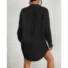 imageBsubseach Swimsuit Coverup for Women Long Sleeve Bathing Suit Cover Up for Swimwear Button Down Beach Shirt DressesBlack