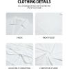 imageBsubseach Swimsuit Coverup for Women V Neck Bathing Suit Cover Up Short Sleeve Bikini Dress Shirt With PocketsWhite