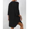 imageBsubseach Swimsuit Coverup for Women VNeck Bathing Suit Cover Up Summer Causal Short Sleeve Beach DressBlack
