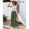 imageBsubseach Wide Leg Pants Woman High Waist Palazzo Pants Flowy Casual Trousers Beach Vacation OutfitsArmy Green