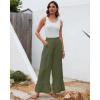 imageBsubseach Wide Leg Pants Woman High Waist Palazzo Pants Flowy Casual Trousers Beach Vacation OutfitsArmy Green