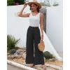 imageBsubseach Wide Leg Pants Woman High Waist Palazzo Pants Flowy Casual Trousers Beach Vacation OutfitsBlack