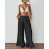 imageBsubseach Wide Leg Pants Woman High Waist Palazzo Pants Flowy Casual Trousers Beach Vacation OutfitsBlack
