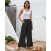 imageBsubseach Wide Leg Pants Woman High Waist Palazzo Pants Flowy Casual Trousers Beach Vacation OutfitsBlack