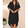 imageBsubseach Women Bathing Suit Cover Up Bikini Coverup Button Down Shirt DressBlack